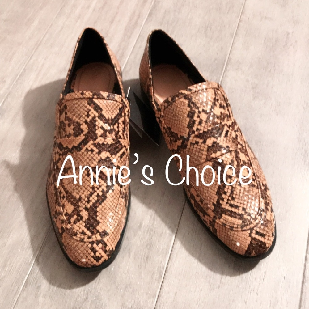 ZARA Print Loafers:Snake, US 7.5, 8/EUR 38, 39